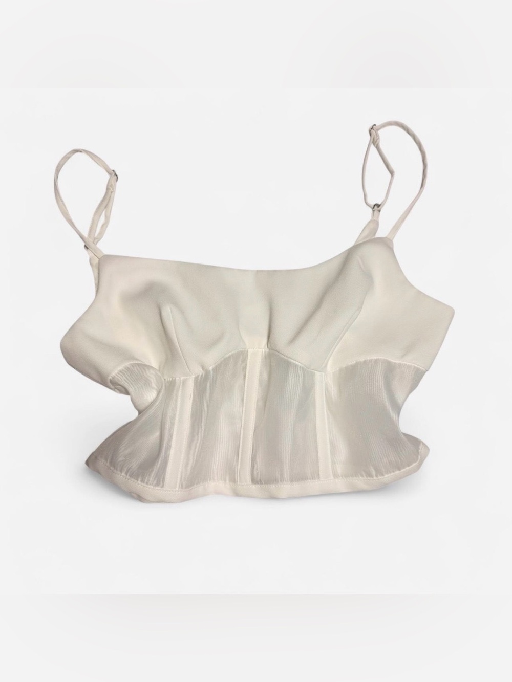 BCBG white Seam-Detail Cami with Adjustable Straps